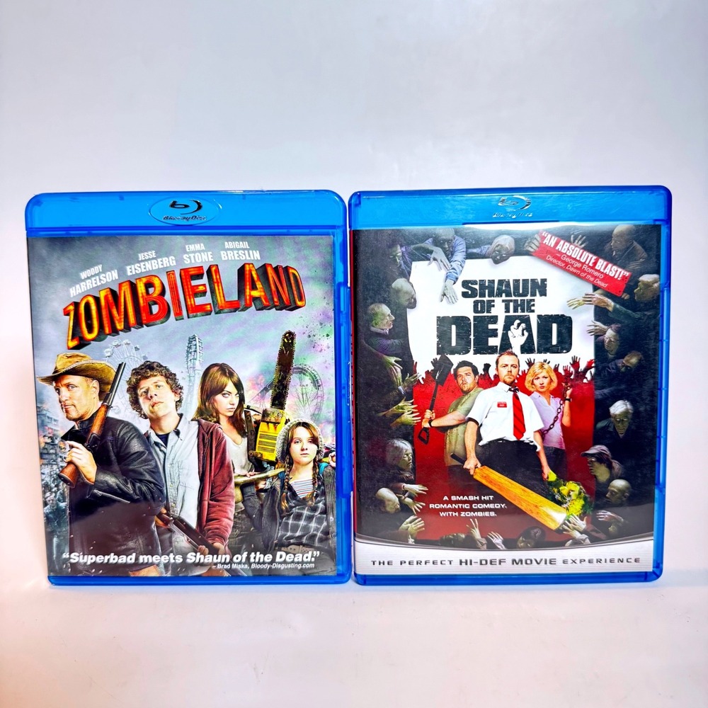 Zombieland & Shaun of the Dead Blu-ray Movie Bundle Zombie Comedy Set